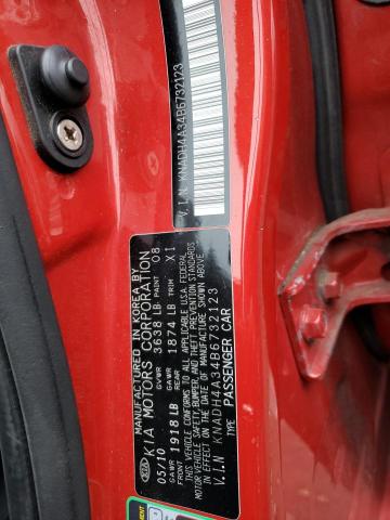 KNADH4A34B6732123 - 2011 KIA RIO BASE RED photo 12