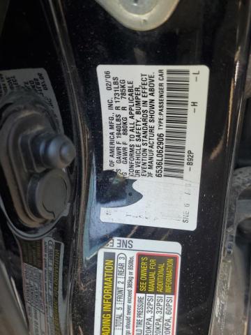 1HGFA16536L062906 - 2006 HONDA CIVIC LX BLACK photo 12