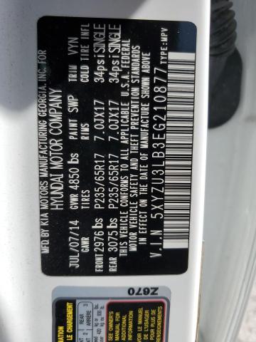 5XYZU3LB3EG210877 - 2014 HYUNDAI SANTA FE S WHITE photo 13