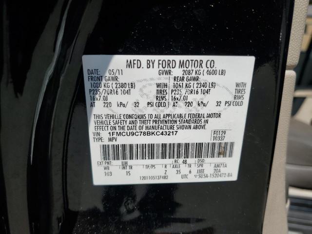1FMCU9C78BKC43217 - 2011 FORD ESCAPE XLS BLACK photo 14