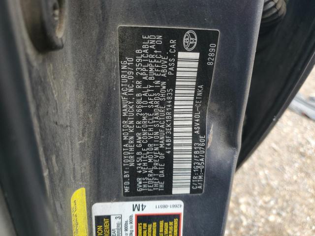 4T4BF3EK1BR144835 - 2011 TOYOTA CAMRY BASE SILVER photo 12