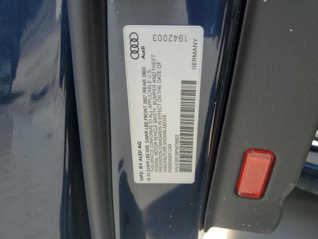 WAUE3BF28PN076903 - 2023 AUDI A6 PREMIUM PLUS BLUE photo 12