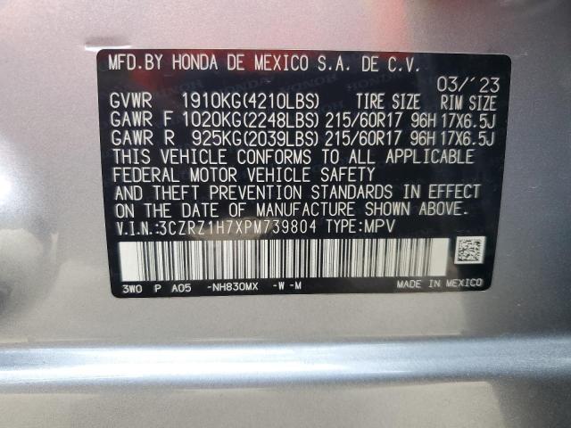 3CZRZ1H7XPM739804 - 2023 HONDA HR-V EXL 灰色 照片 13