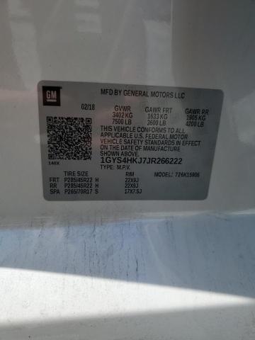 1GYS4HKJ7JR266222 - 2018 CADILLAC ESCALADE ESV LUXURY WHITE photo 14