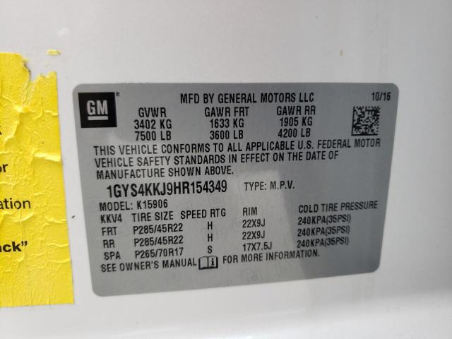 1GYS4KKJ9HR154349 - 2017 CADILLAC ESCALADE ESV PLATINUM Ağ foto 13