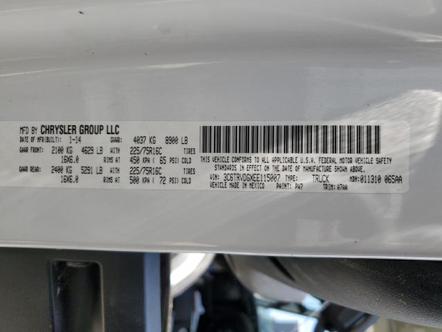 3C6TRVDGXEE115007 - 2014 RAM PROMASTER 2500 HIGH თეთრი ფოტო 13