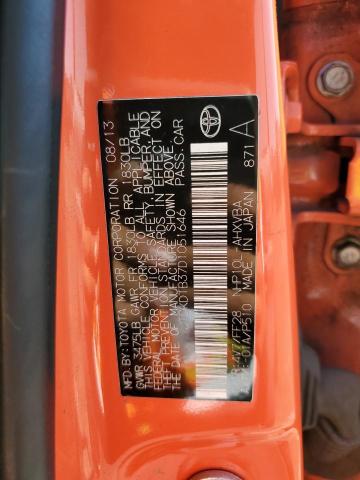 JTDKDTB37D1051646 - 2013 TOYOTA PRIUS C ORANGE photo 12