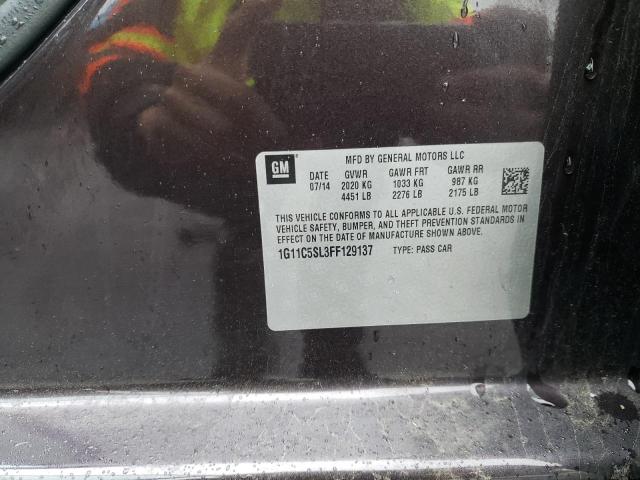 1G11C5SL3FF129137 - 2015 CHEVROLET MALIBU 1LT GRAY photo 12