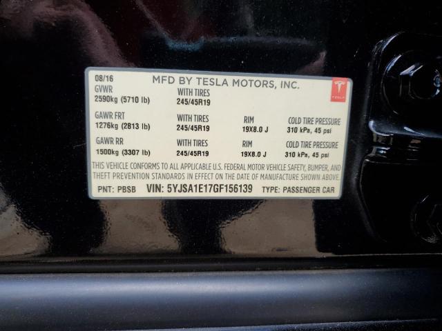 5YJSA1E17GF156139 - 2016 TESLA MODEL S Qara foto 12