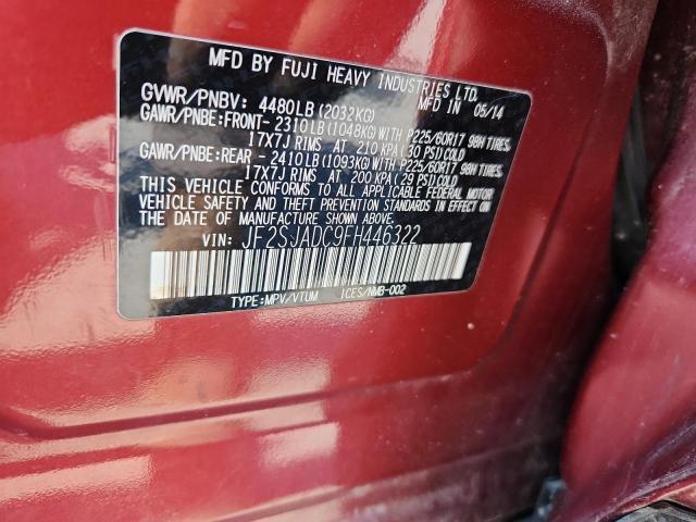 JF2SJADC9FH446322 - 2015 SUBARU FORESTER 2.5I PREMIUM BURGUNDY photo 13