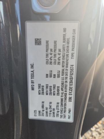 5YJ3E1EB4SF925674 - 2025 TESLA MODEL 3 GRAY photo 13