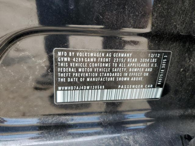 WVWHD7AJ4DW120569 - 2013 VOLKSWAGEN GTI BLACK photo 13