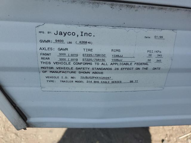 1UJBJ02P4X1C20247 - 1999 JAYCO EA29.5BHDS WHITE photo 10