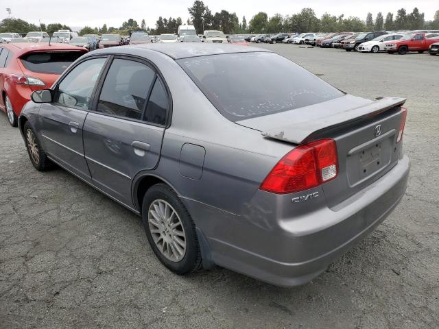 2HGES16505H559450 - 2005 HONDA CIVIC LX GRAY photo 2