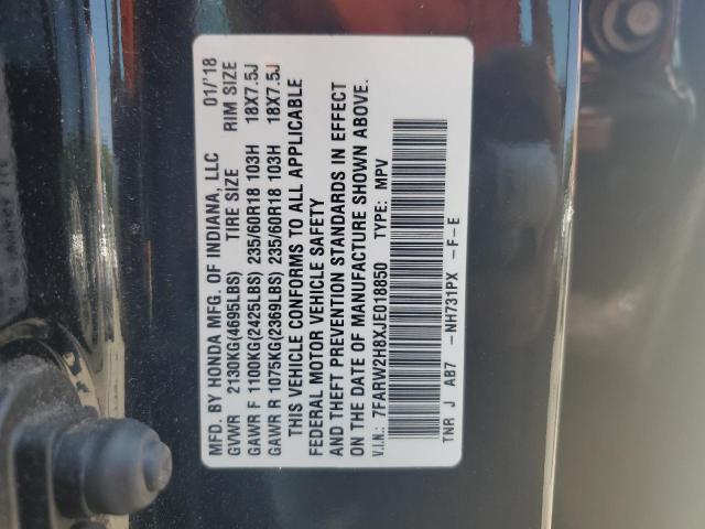 7FARW2H8XJE018850 - 2018 HONDA CR-V EXL შავი ფოტო 13