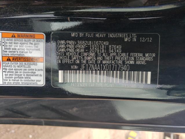 JF1ZNAA1XD1717940 - 2013 TOYOTA SCION FR-S 黑色 照片 12