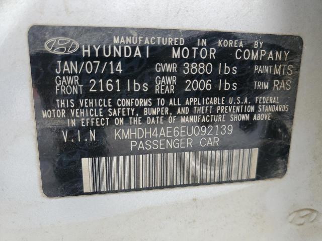 KMHDH4AE6EU092139 - 2014 HYUNDAI ELANTRA SE SILVER photo 12