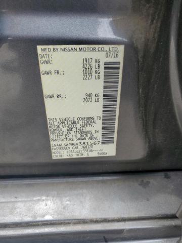 1N4AL3AP9GN381567 - 2016 NISSAN ALTIMA 2.5 Boz foto 12