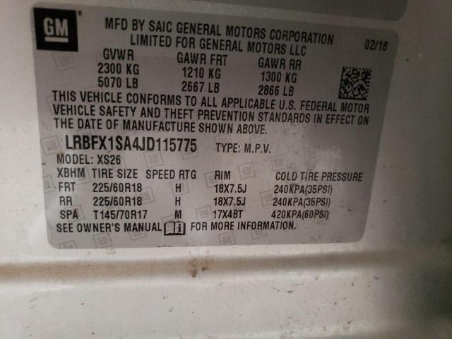 LRBFX1SA4JD115775 - 2018 BUICK ENVISION ESSENCE SILVER photo 13