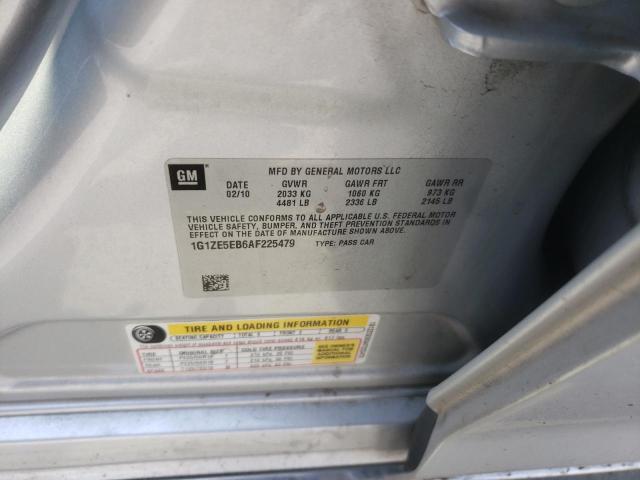 1G1ZE5EB6AF225479 - 2010 CHEVROLET MALIBU LTZ ვერცხლისფერი ფოტო 12