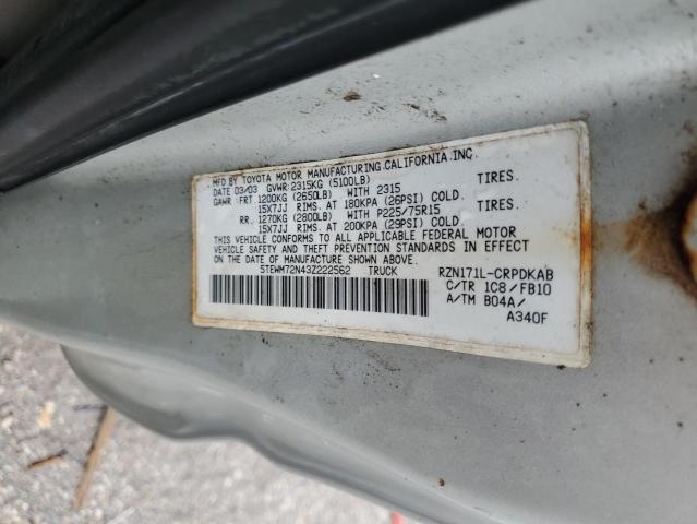 5TEWM72N43Z222562 - 2003 TOYOTA TACOMA XTRACAB Күміс фото 12