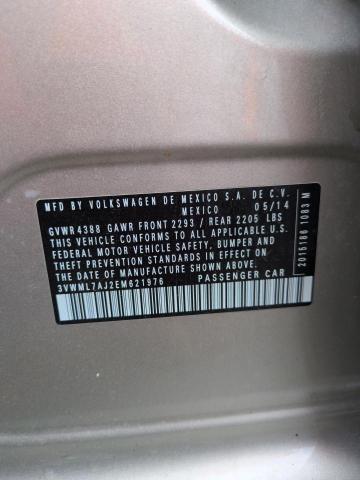 3VWML7AJ2EM621976 - 2014 VOLKSWAGEN JETTA TDI GOLD photo 12