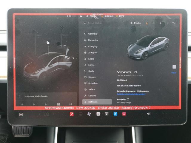 5YJ3E1EA5KF400193 - 2019 TESLA MODEL 3 GRAY photo 9