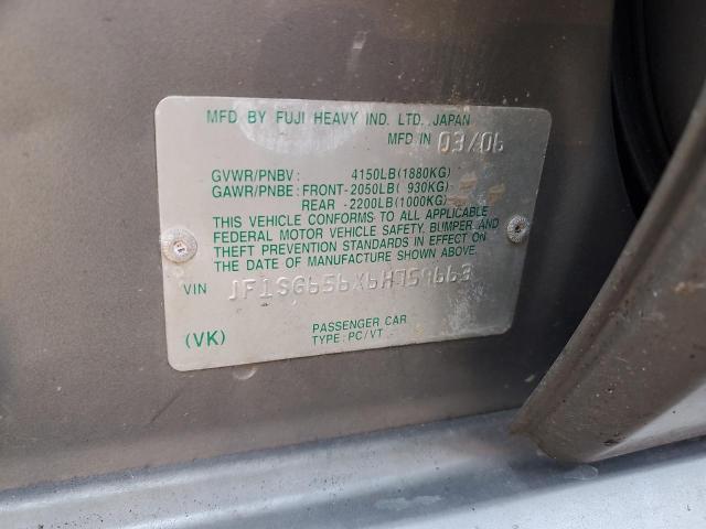 JF1SG656X6H759663 - 2006 SUBARU FORESTER 2.5X PREMIUM GRAY photo 12