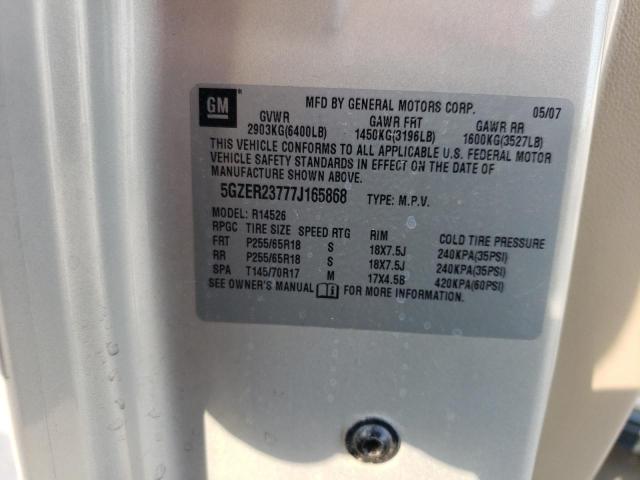 5GZER23777J165868 - 2007 SATURN OUTLOOK XR GOLD photo 13