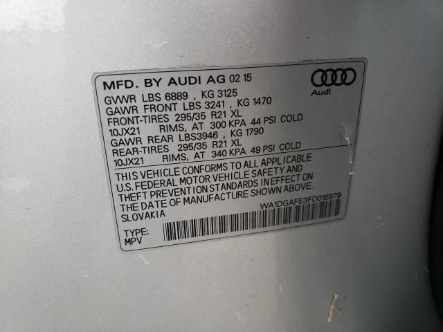 WA1DGAFE3FD015979 - 2015 AUDI Q7 PRESTIGE 银色 照片 13