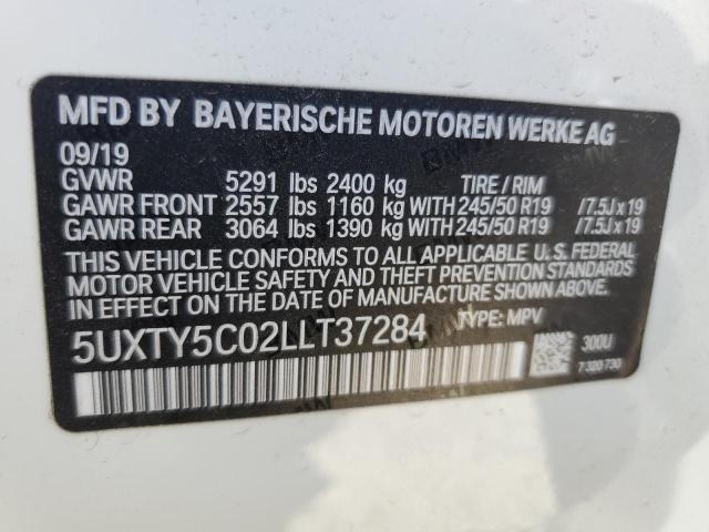 5UXTY5C02LLT37284 - 2020 BMW X3 XDRIVE30I WHITE photo 13