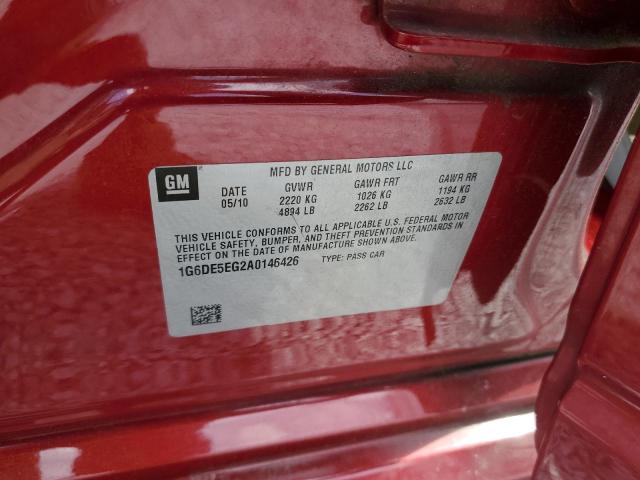 1G6DE5EG2A0146426 - 2010 CADILLAC CTS LUXURY COLLECTION RED photo 12