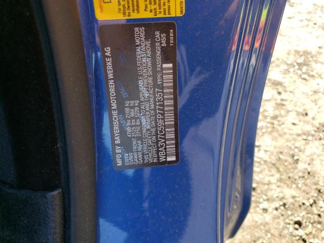 WBA3V7C59FP771357 - 2015 BMW 428 I SULEV BLUE photo 13