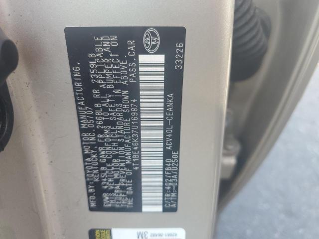 4T1BE46K37U169874 - 2007 TOYOTA CAMRY CE بني صورة 12