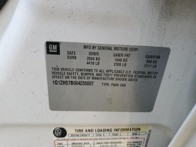 1G1ZH57B084235807 - 2008 CHEVROLET MALIBU 1LT 白色 照片 12