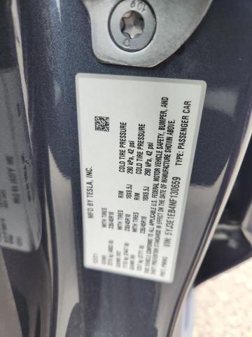 5YJ3E1EB4NF130659 - 2022 TESLA MODEL 3 GRAY photo 12