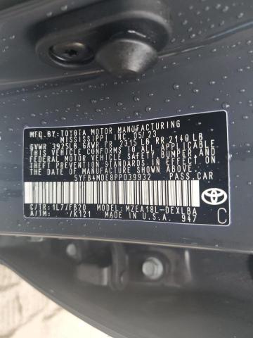 5YFB4MDE8PP039932 - 2023 TOYOTA COROLLA LE GRAY photo 12