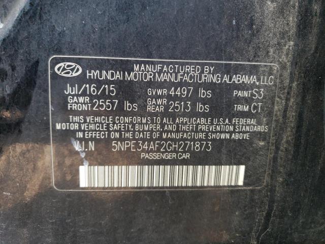 5NPE34AF2GH271873 - 2016 HYUNDAI SONATA SPORT BLACK photo 12