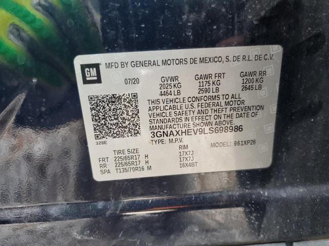 3GNAXHEV9LS698986 - 2020 CHEVROLET EQUINOX LS BLUE photo 14