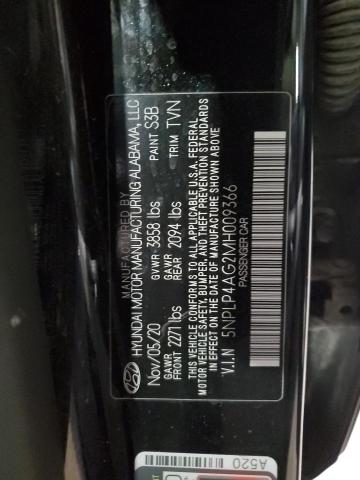 5NPLP4AG2MH009366 - 2021 HYUNDAI ELANTRA LIMITED BLACK photo 12