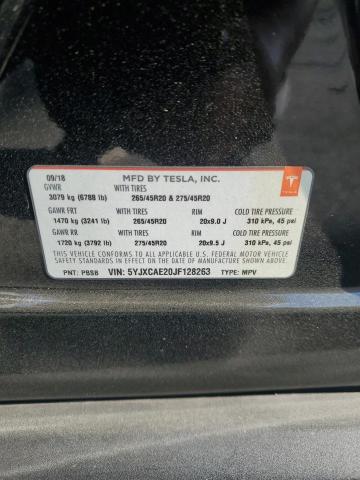 5YJXCAE20JF128263 - 2018 TESLA MODEL X BLACK photo 14