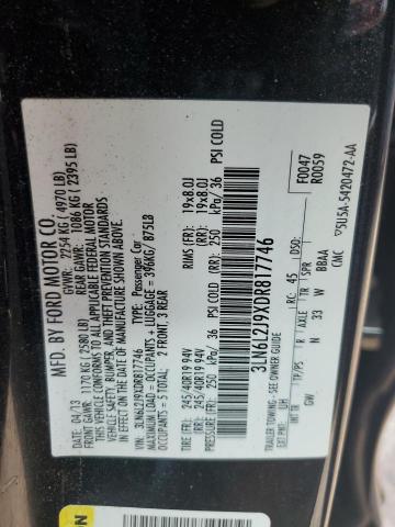 3LN6L2J9XDR817746 - 2013 LINCOLN MKZ BLACK photo 12