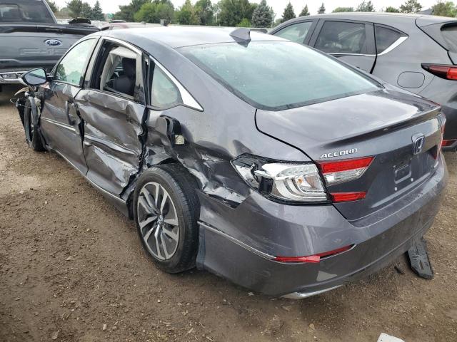 1HGCV3F56MA000119 - 2021 HONDA ACCORD HYBRID EXL GRAY photo 2