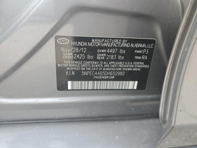 5NPEC4AB5DH652982 - 2013 HYUNDAI SONATA SE 灰色 照片 12
