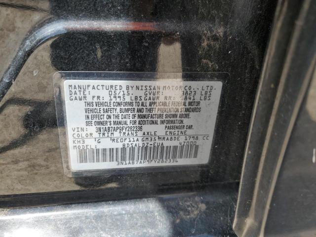 3N1AB7AP9FY282336 - 2015 NISSAN SENTRA S BLACK photo 12