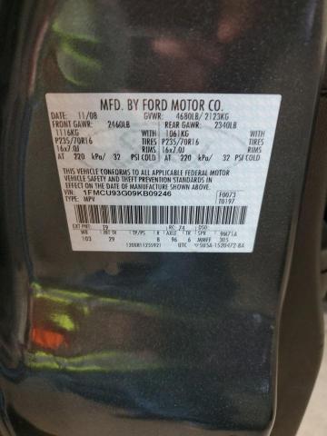 1FMCU93G09KB09246 - 2009 FORD ESCAPE XLT Grafitowy zdjęcie 13