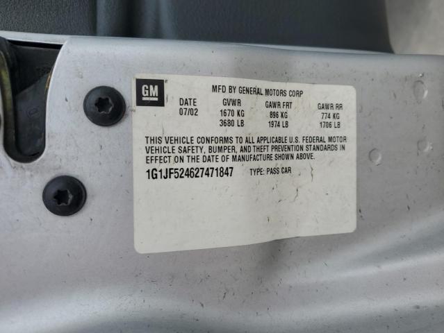 1G1JF524627471847 - 2002 CHEVROLET CAVALIER LS SILVER photo 12