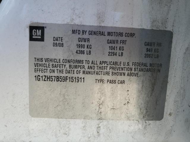 1G1ZH57B59F151911 - 2009 CHEVROLET MALIBU 1LT 白色 照片 12