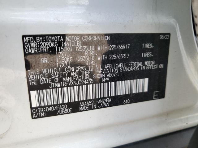 JTMW1RFVXNJ024435 - 2022 TOYOTA RAV4 XLE WHITE photo 13