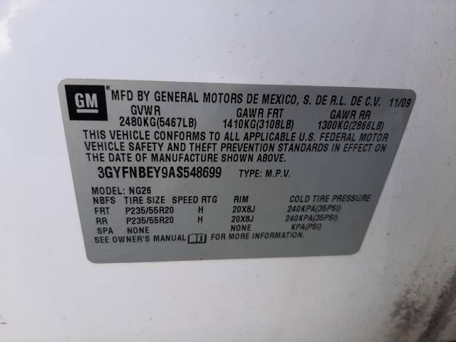 3GYFNBEY9AS548699 - 2010 CADILLAC SRX PERFORMANCE COLLECTION Biały zdjęcie 13